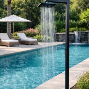 Ducha fria quadrada black