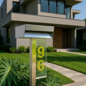 Caixa De Correio 500nv Com Pedestal Escovada